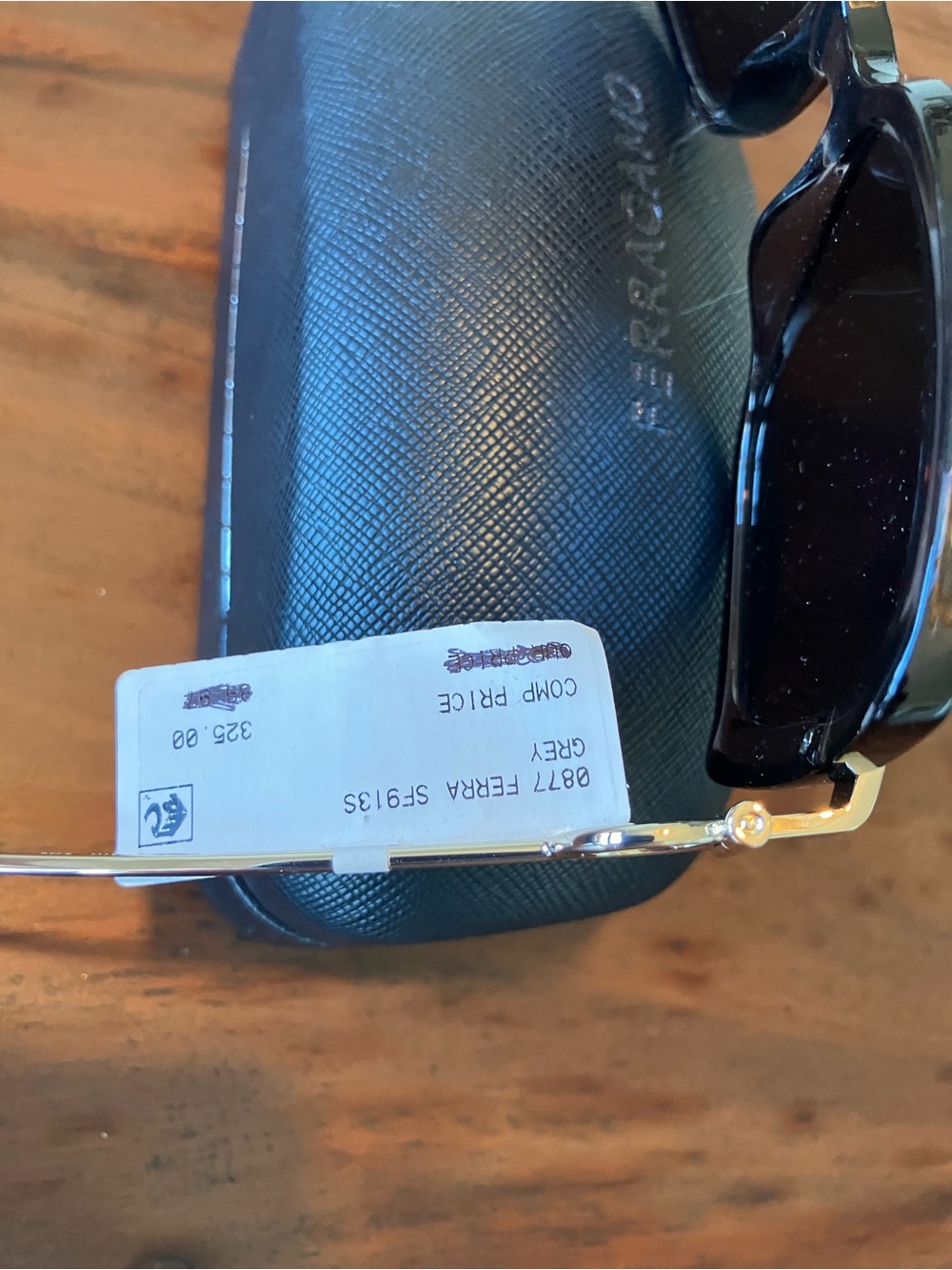 Salvatore Ferragamo Black Square Lens Sunglasses with Gold Accents AUTHENTIC - Picture 6 of 6